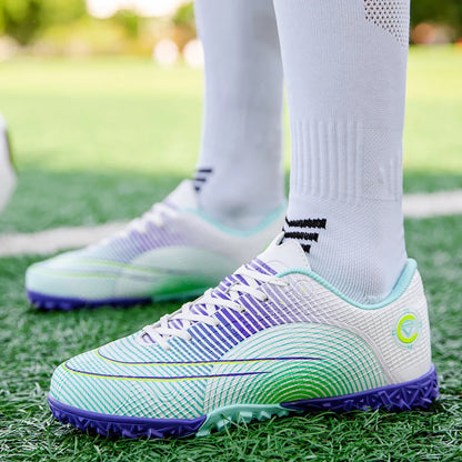 Professional Unisex Soccer Shoes Long Spikes TF Ankle Football Boots