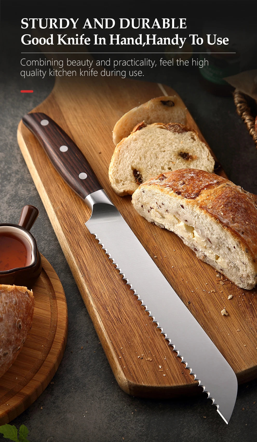 High Carbon Germany 1.4116 Stainless Steel 5PCS Kitchen Knife Set