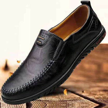 2023 Genuine Leather Men Casual Shoes Luxury Brand Casual Slip on Formal Loafers Men Moccasins Italian Black Male Driving Shoes