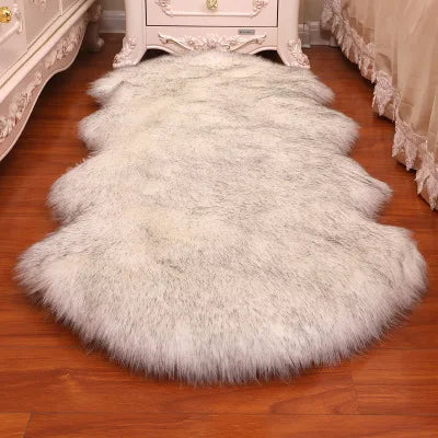 Plush Soft Sheepskin Bedroom Carpet Imitation Wool Pad Long Hair Bedside Mat Sofa