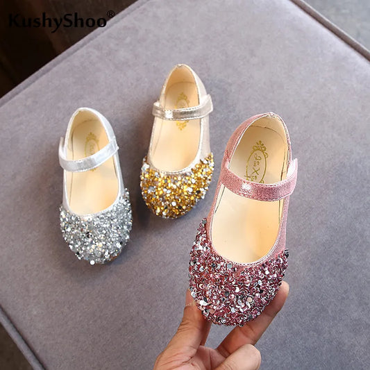 KushyShoo 2021 Spring New Children Shoes Girls Princess Shoes Glitter Children Baby Dance Shoes Casual Toddler Girl Sandals