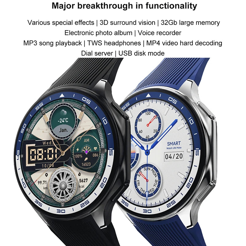 OPPO DT Watch X Bluetooth Call Smart Watch 4GB Memory Recording MP3+MP4 Playback 3D Visual Surround Smartwatches Men 2025 New