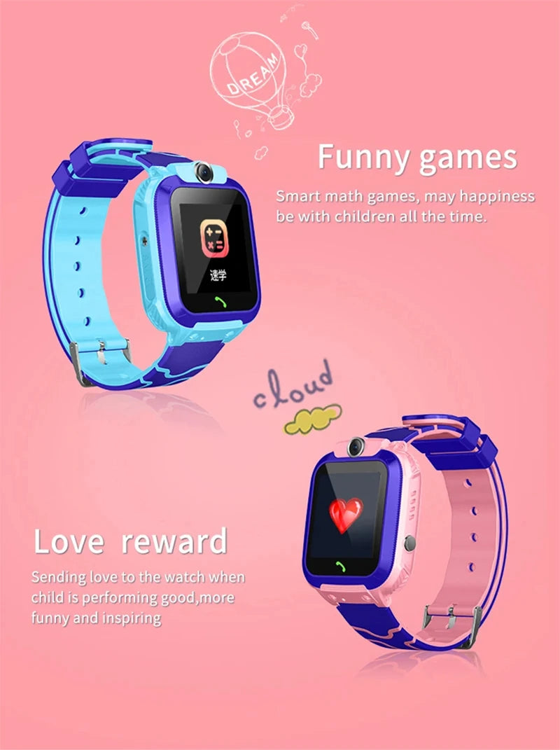 Lenovo Smart Watch Kids 4G Sim Card 2G Internet SOS Tracker Call Phone Voice Chat Photo Children Smartwatch Camera Boy Girl Gift