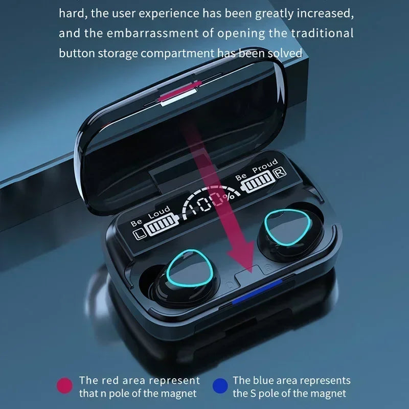 M10 TWS Bluetooth Headphones 2500mAh Charging Box Wireless Earphones With Microphone 9D Stereo Sports Waterproof Earbuds Headset