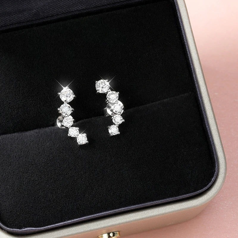 Smyoue 1.16cttw Gradient Gem Full Moissanite Stud Earrings for Women Sparkling Party Jewelry Earrings 925 Sterling Silver 100%