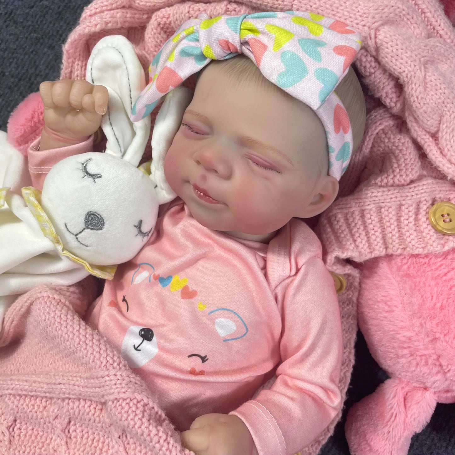 18 Inch Adorable Reborn Baby Doll Pascale Lifelike Newborn Doll Handmade 3D Skin Tone Visible Veins Christmas Gift Toy Doll