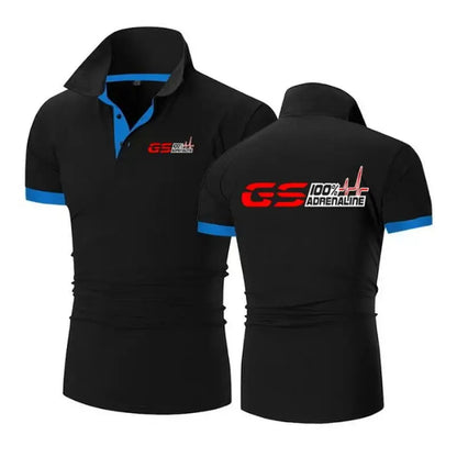 GS 100% Adrenaline Motorrad Biker Fan Short Sleeve POLO Shirt Tee Shirts GS1200 F1 M3 M4 M5 M6 X5 X6 Polo TShirt S-5XL
