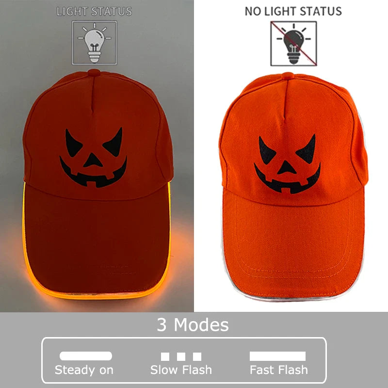 Hot LED Light Up Baseball Cap Neon Colorful Glowing Adjustable Sun Hats For Women Men Night Running Caps Travel Supplies