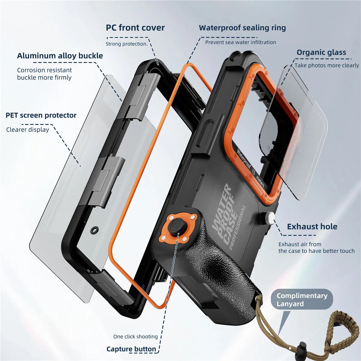 ShellBox Professional Waterproof Case For Apple iPhone 17 16 15 14 13 12 Pro Max 16E Plus Air Seal Underwater Diving Phone Cover