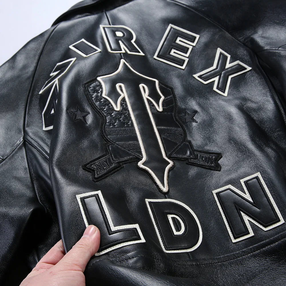 collaborative French lamb leather genuine leather jacket men's