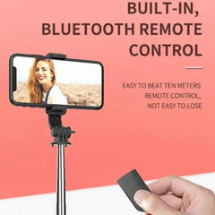 Monopod Remote Shutter Fill Light for iPhone Samsung Xiaomi Phone Holder