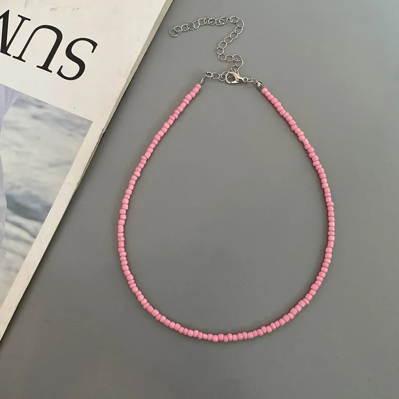 New Seed Beads Bohemia  Choker Chain Fashion  Charm Collar Colorful Handmade Colar Collar Necklace Jewelry Femme