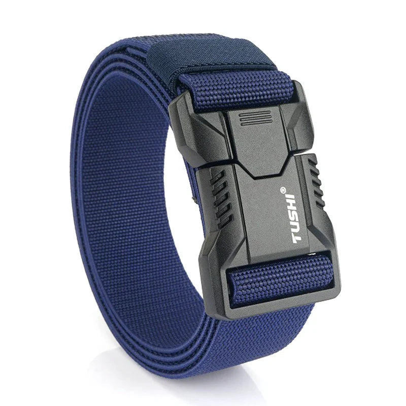 VATLTY New Tactical Outdoor Belt for Men and Women Aluminum Alloy Buckle Quick Release Elastic Belt Casual Belt Jeans Waistband