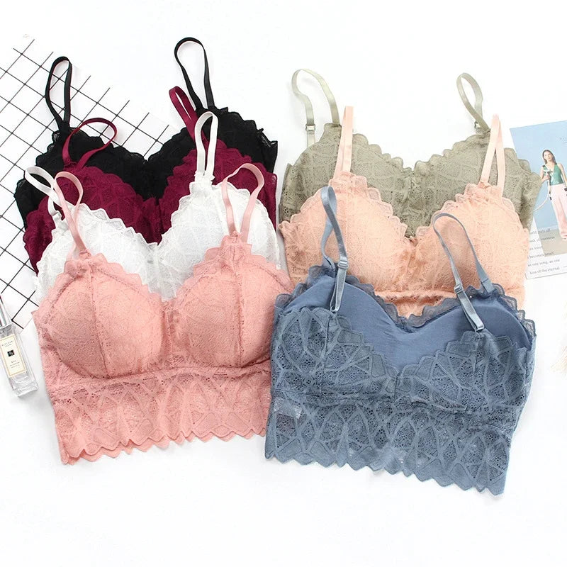 Women's Bra Set Beauty Back Tops Lace Push-up Bras and Panty Sets