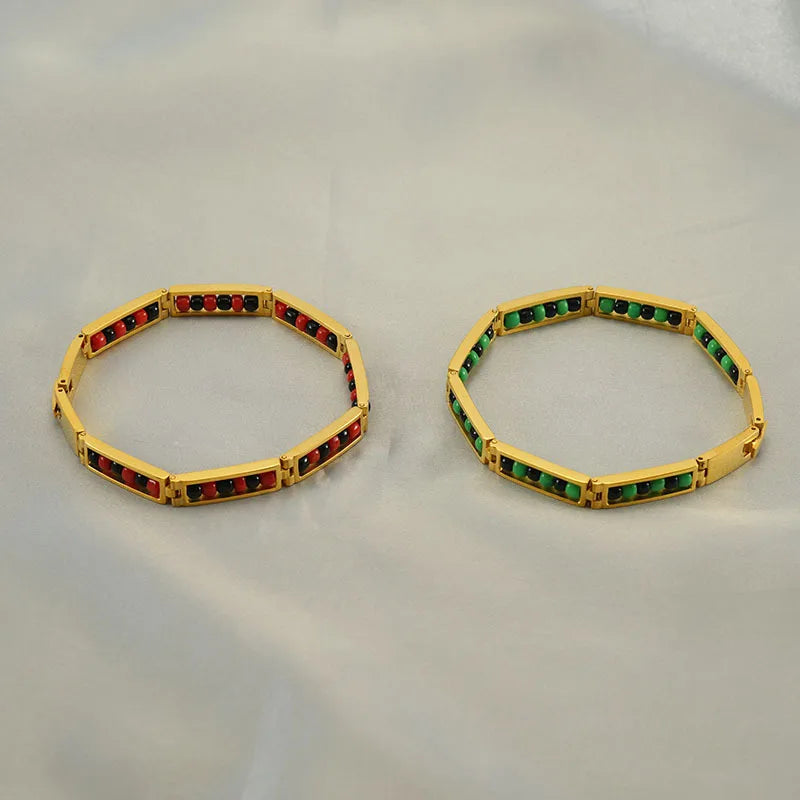 High Quality Titanium Steel Beaded Hand Bracelet Waterproof Bracelet Stainless Steel Jewelry Woman 2024 Bijoux Aciee Inoxydable