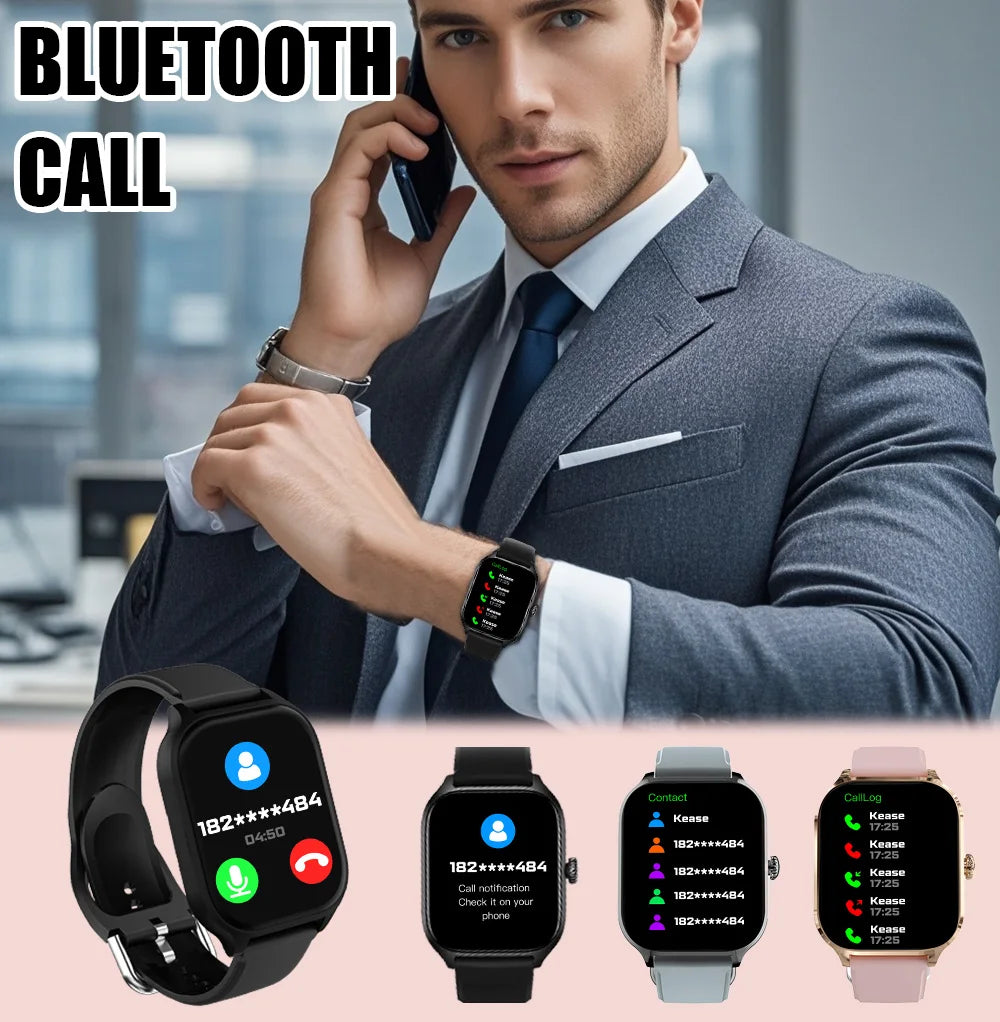 LAXASFIT New Smart Watch Bluetooth Talk Tracking Heart Rate Sleep Monitor Bluetooth Smart Watch Gifts for Men and Women