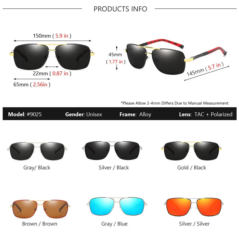 AOWEAR Retro Polarized Sunglasses for Men Women Driving UV400 Vintage Sun Glasses Unisex Mirror Eyewear with Case