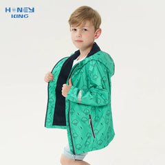 HONEYKING Boy's Jacket Children Spring&Autumn Outerwear Toddler Outfits Kids Hooded Waterproof Jacket Rain Coats Kids Clothes