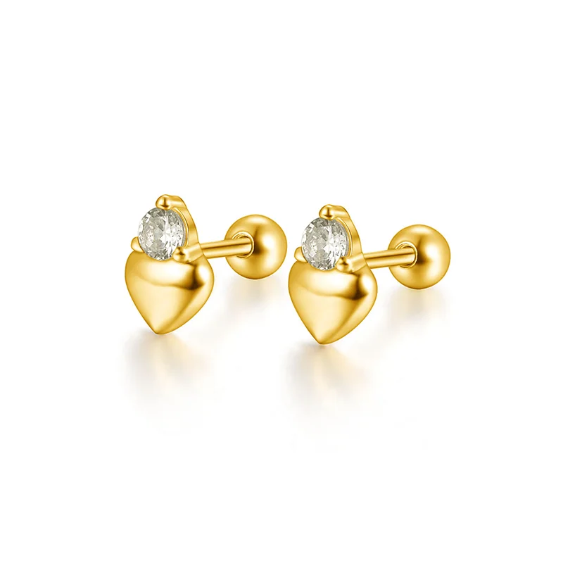 WANTME 925 Sterling Silver Fashion Love Butterfly Romantic Star Crown Screw Stud Earrings for Women Ear Bone Piercing Jewelry