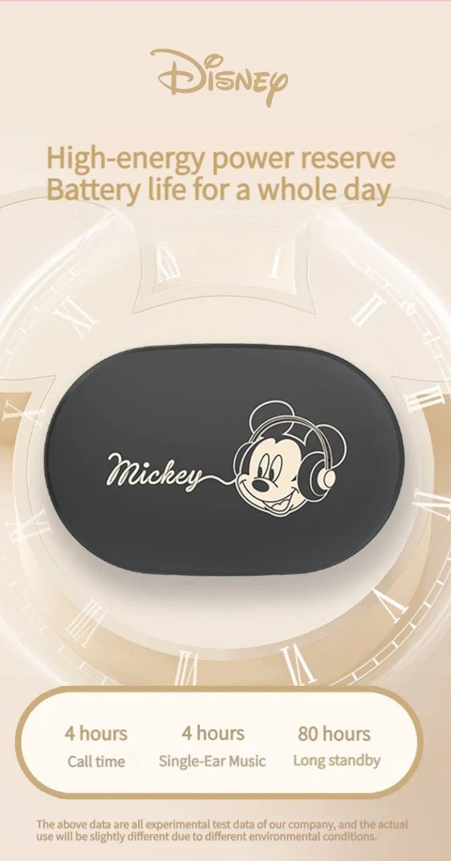 Disney Original Earbuds E6S Mini Cartoon Wireless Earphones Bluetooth 5.3 HIFI Sound Noise Reduction Headphone Long Battery Life