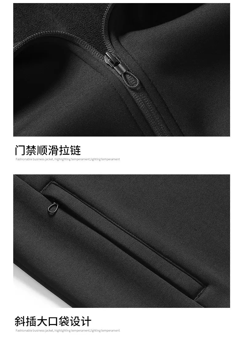 Autumn and winter hooded cardigan with fleece and thickened two-piece sporty and fashionable pure cotton set
