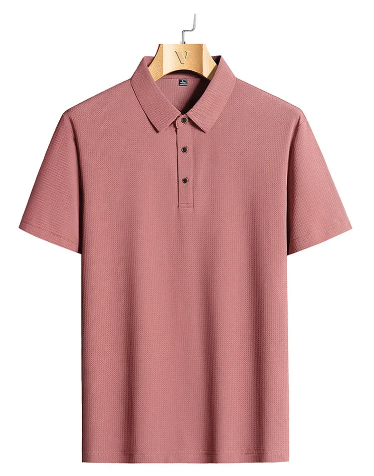 M-9XL Summer Polo Shirt Men New Breathable Mesh Ice Silk Quick-drying Short-sleeved T-shirt Elastic Sports Tops Men Clothing