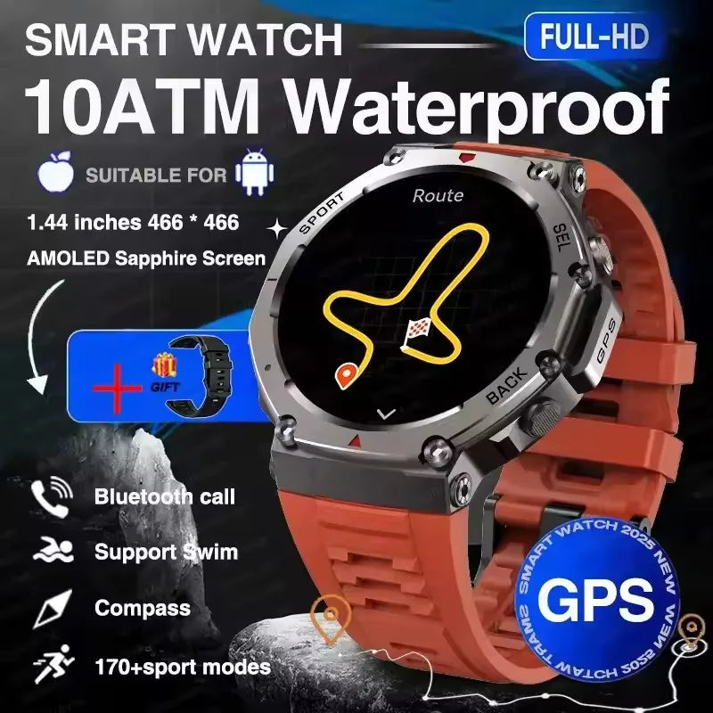 T-Rex 3 Ultra Built-in Dual-band GPS Smartwatch 5ATM Waterproof 48mm AMOLED Compass 170+ Sport Durable Military Smart Watch 2025