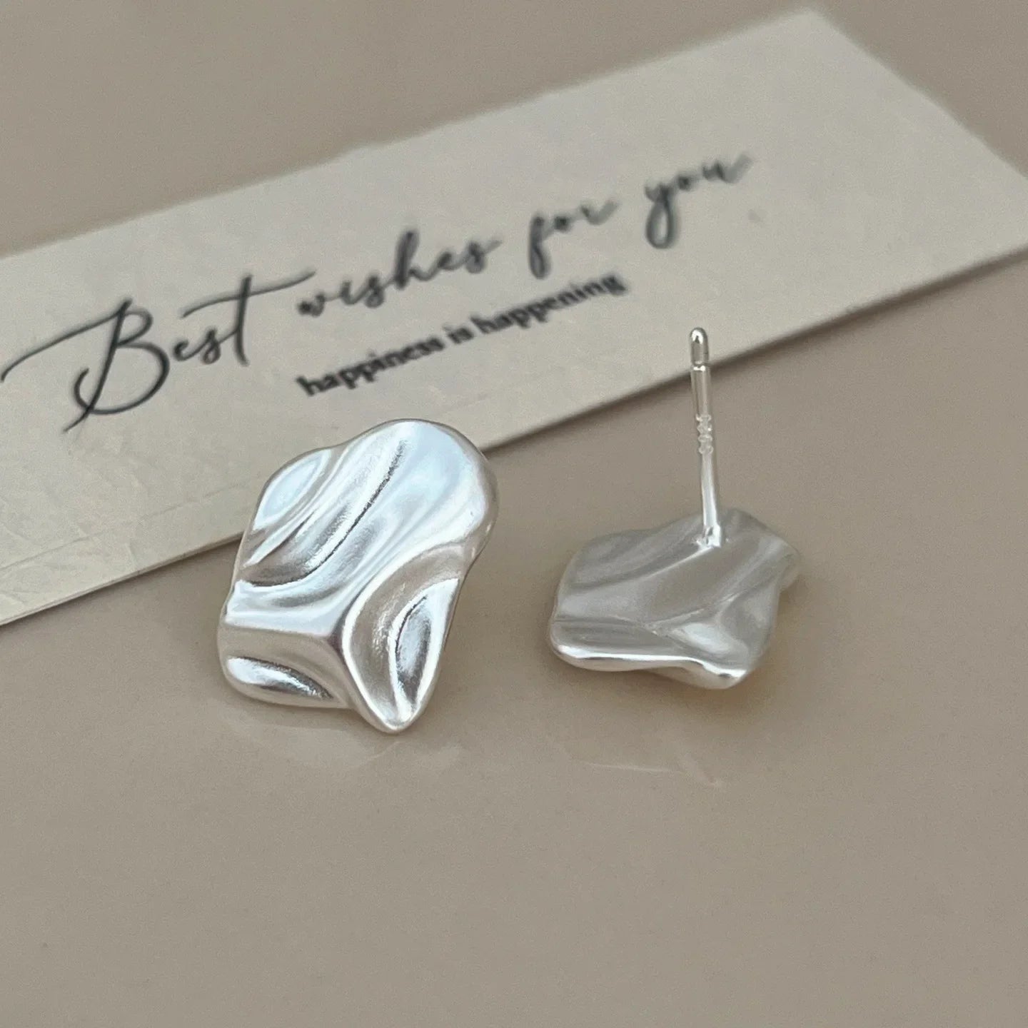 New 925 Sterling Silver Hoop Earrings Pearl Droplet Irregular Vintage Punk For Women Girl Gift Jewelry Dropshipping Wholesale