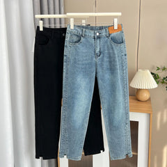 Spring Autumn 100KG Split Leg Opening Drainpipe Jeans