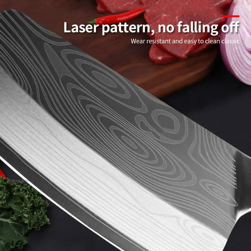 Kitchen Butcher Knives Laser Damascus Professional Japanese Chef Knife Stainless