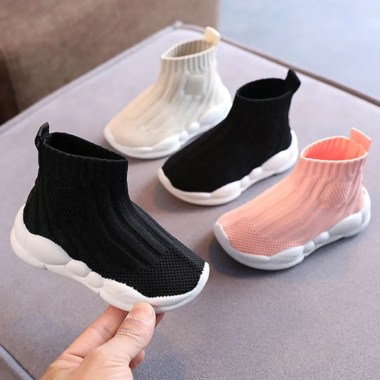 Kids Sock Shoes Knitted Fashion High Top Sneakers for Boys Girls