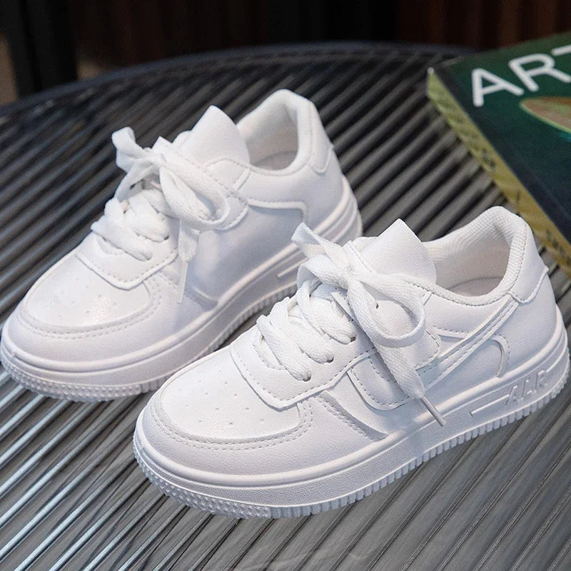 2023 Sneakers Kids Solid White Shoes for Boys and Girls Casual Sports Board Shoes Spring Autumn Chaussures