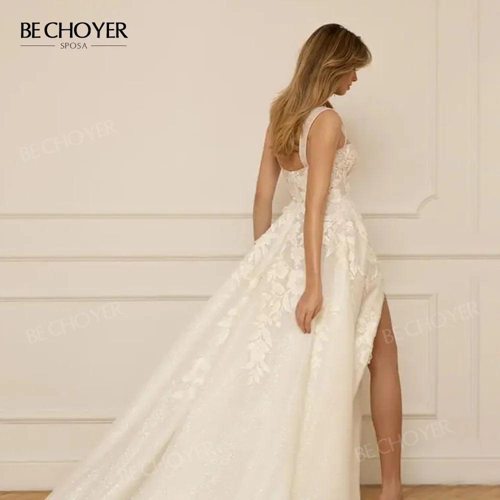 White Bridesmaid Dresses: Wedding Dress Appliques Bride Gown Split Beach Party