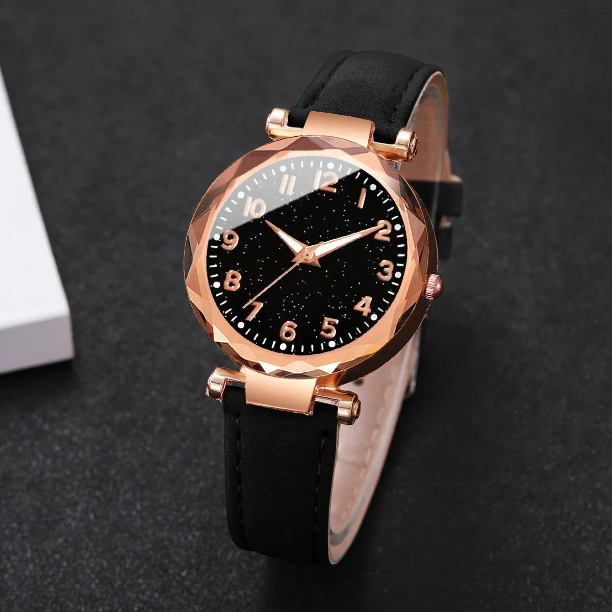 Fashion Arabic Dial Women Quartz Watch Casual Leather Strap Wristwatches for Ladies Clock Reloj Mujer（Without Box）