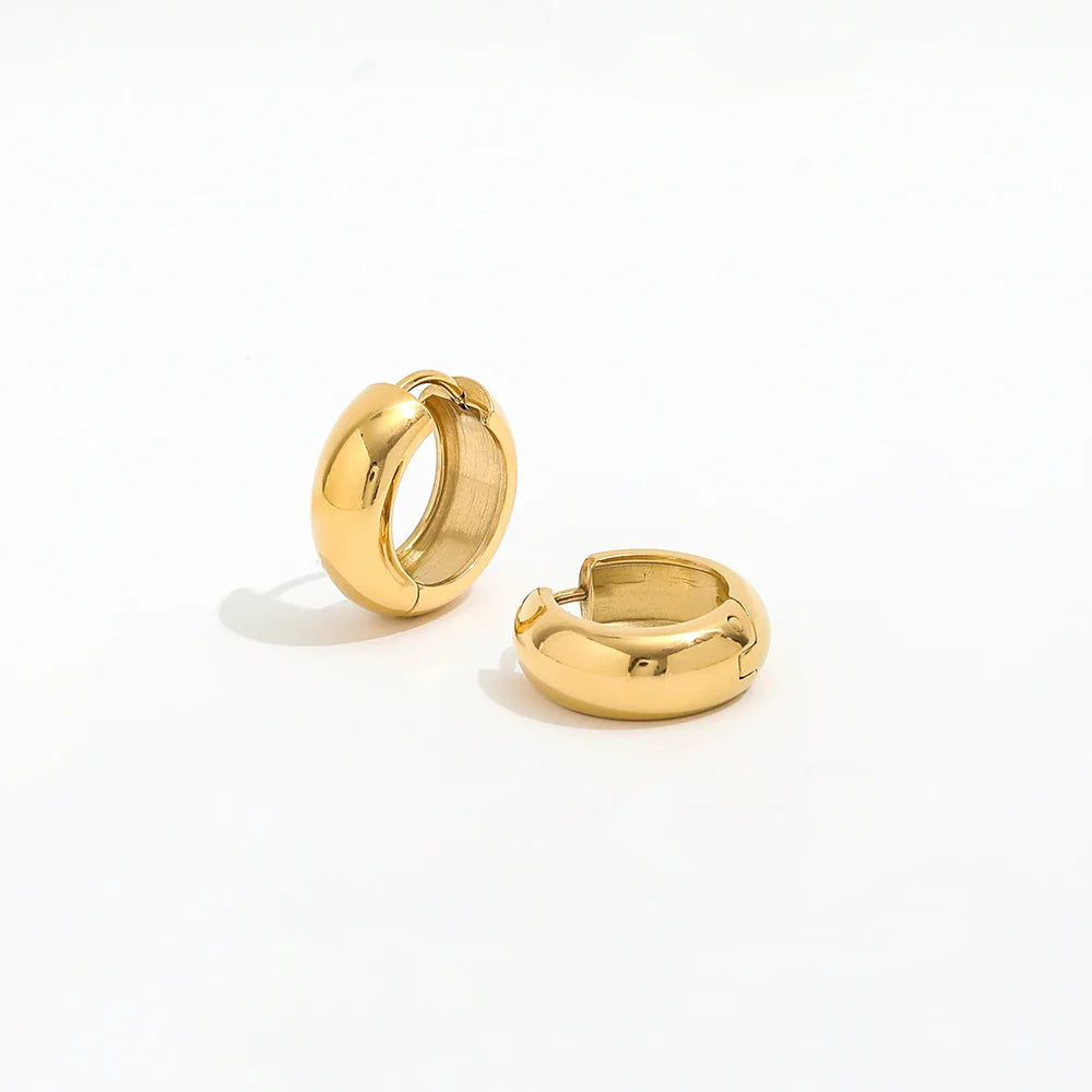 Joolim Jewelry Waterproof & Tarnish Free Minimalist PVD New Small Circle Huggie Stainless Steel Earring for Women