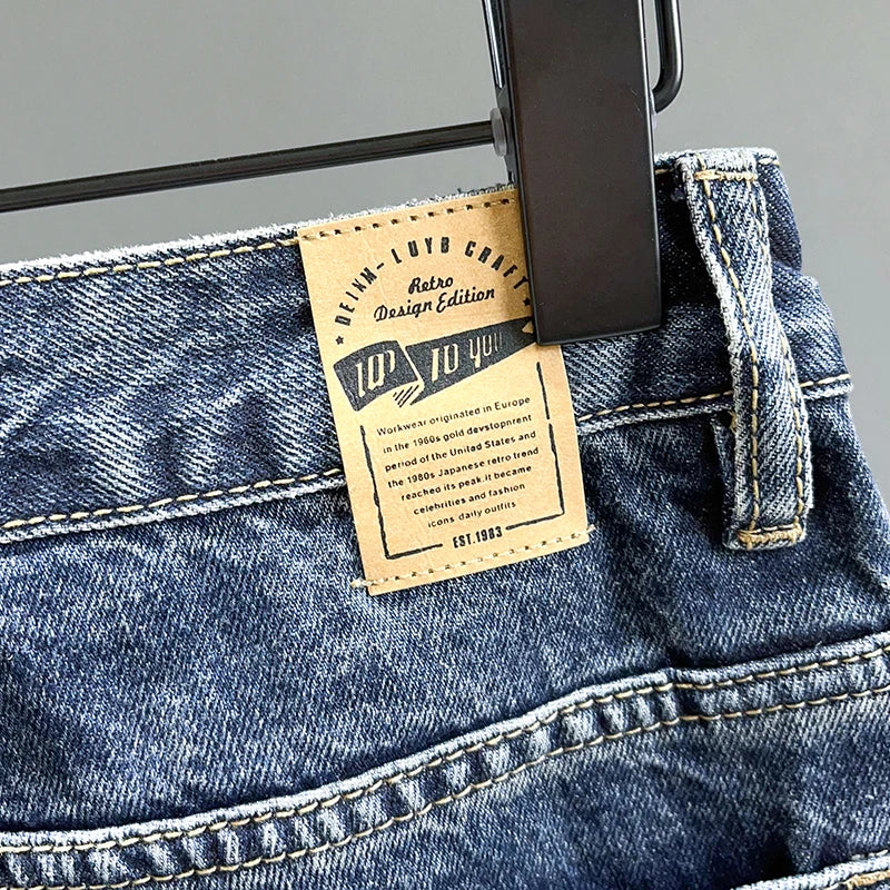 Vintage Jeans Men Fashion Loose Tapered Drape Youth Denim Trousers Jeans