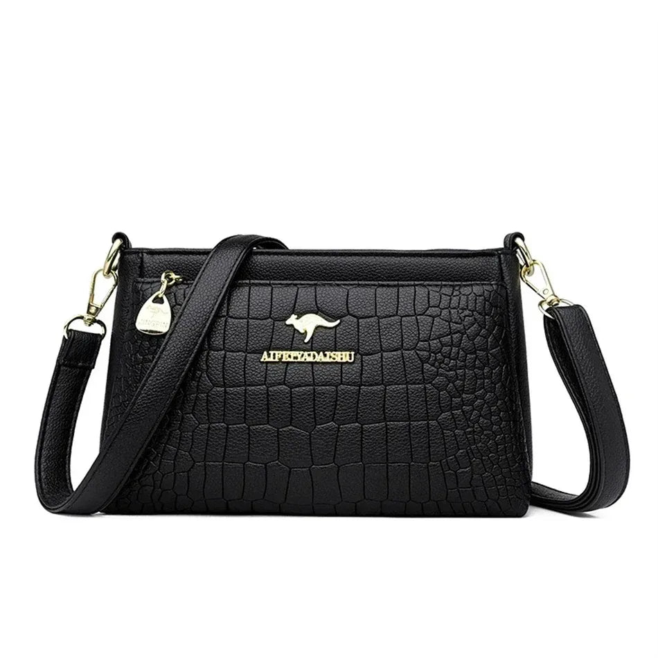 Soft Leather Handbags Women Bags Designer 3 Layers Shoulder Crossbody