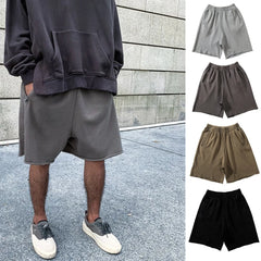 Men Cotton Shorts Thick 380g Bodybuilding Short Sweatpants Fitness Jogger Gym Men