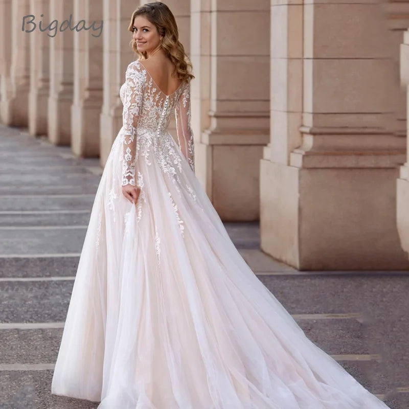 White Bridesmaid Dresses: Wedding Dresses Plus Size Lace Long Sleeve Women