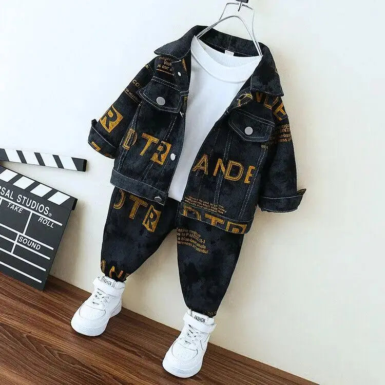 New Spring Autumn Baby Clothes Suit Boys Outfit Sets Korean Baby Boys Coat + Pants Sets Children's Set 2 To 7 years Kids Outfits