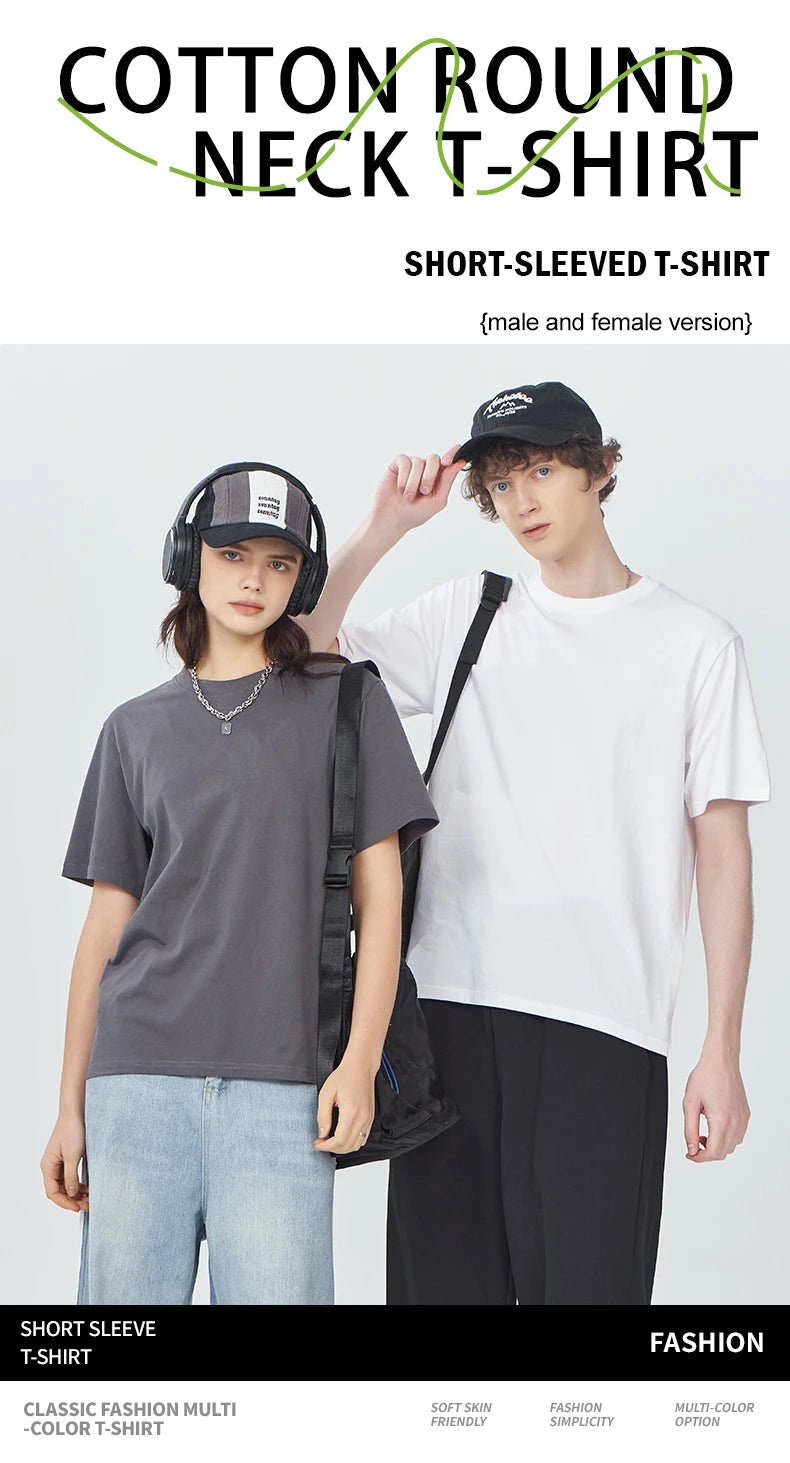 Good Mental State Pure Cotton Short Sleeved t-shirt For Men Women 2024 Summer New Tee Clothes Loose Casual Cartoon Oversized Top