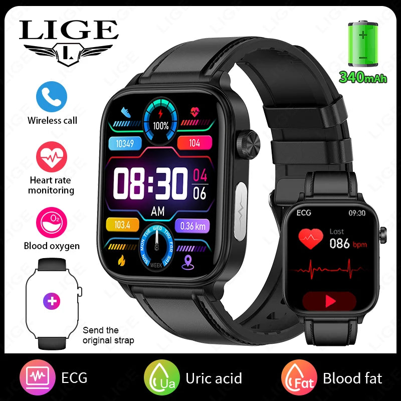 2026 New ECG+PPG Smart Watch Women Heart Rate Blood Lipid Uric Acid Women Menstrual Health Tracker Smartwatches For Android iOS