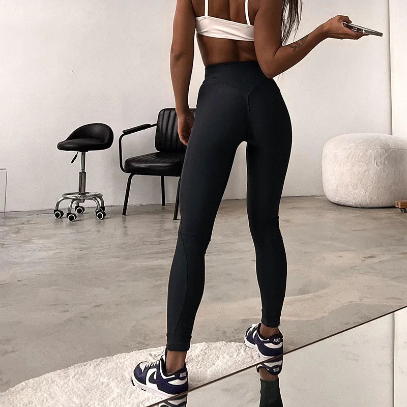 Fitness Women Letter Printed Slim Leggings High Waist Tight-fitting Legging Pants