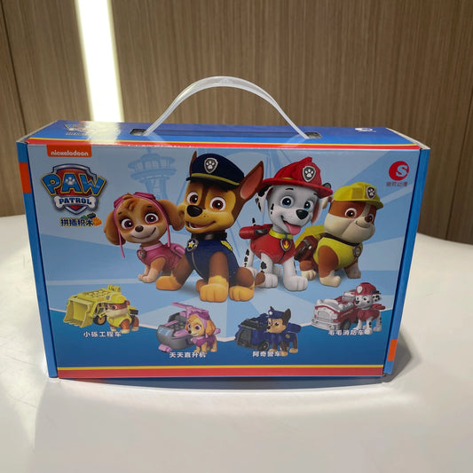 100% Original Paw Patrol 4PCS Vehicle Chase Skye Marshall Pull Back Cars Playset Kids Action Figure Children Toys Birthday Gift
