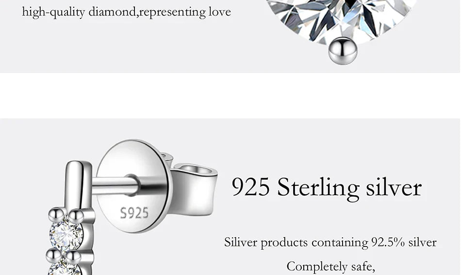PERFA﻿NY 0.5/1CT Moissanite Drop Earring Women S925 Pure Silver Four Claw Laboratory Diamond Fashion Luxury Wedding Jewelry