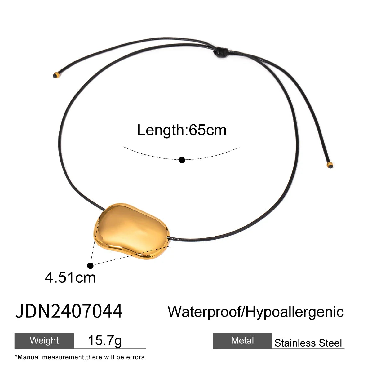 Uworld Waterproof Stainless Steel Micro Trend Cord Necklaces Women Statement Metal 18K Gold Plated Trendy 2024 Jewelry collares
