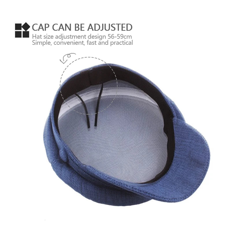 Fashion Solid Visor Military Hat spring and Autumn Linen Breathable Beret Cap For Women Retro England Style Flat Cap