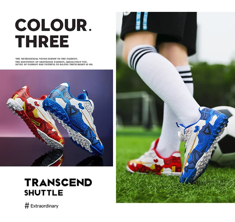 Football Boots Society Futsal TF Pink Soccer Tennis Shoes Sports