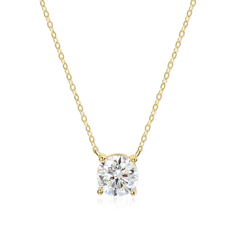 Smyoue 1-5CT Rose Gold Color Moissanite Necklace for Women D Color Sparkling Classic Lab Diamon Pendant Sterling Silver 925 100%