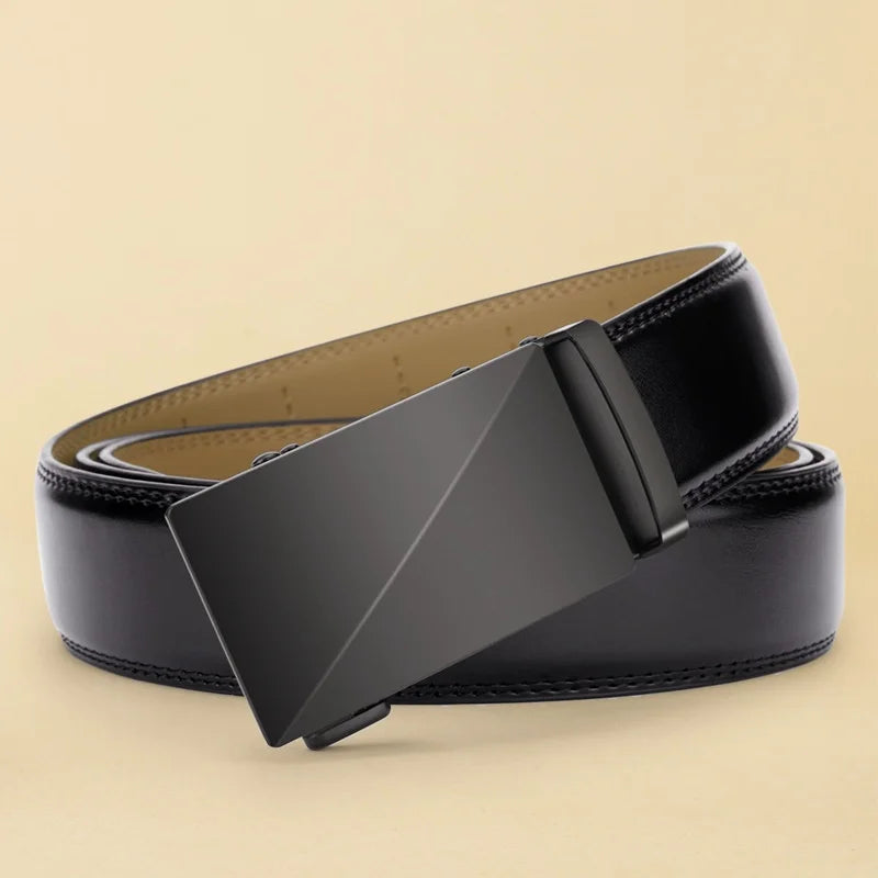 OYIFAN Brand Leather Belts for Men 115cm-145cm Automatic belt with ratchet strap Top quality belts, luxury belts for men